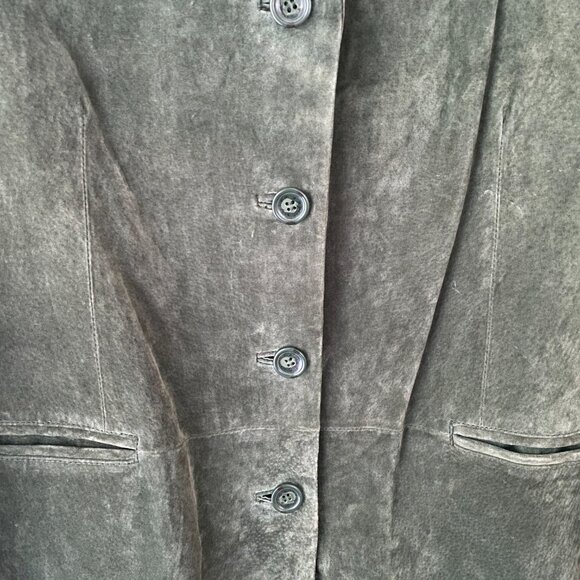 Dennis Basso Emerald Green Suede Jacket - Picture 6 of 7